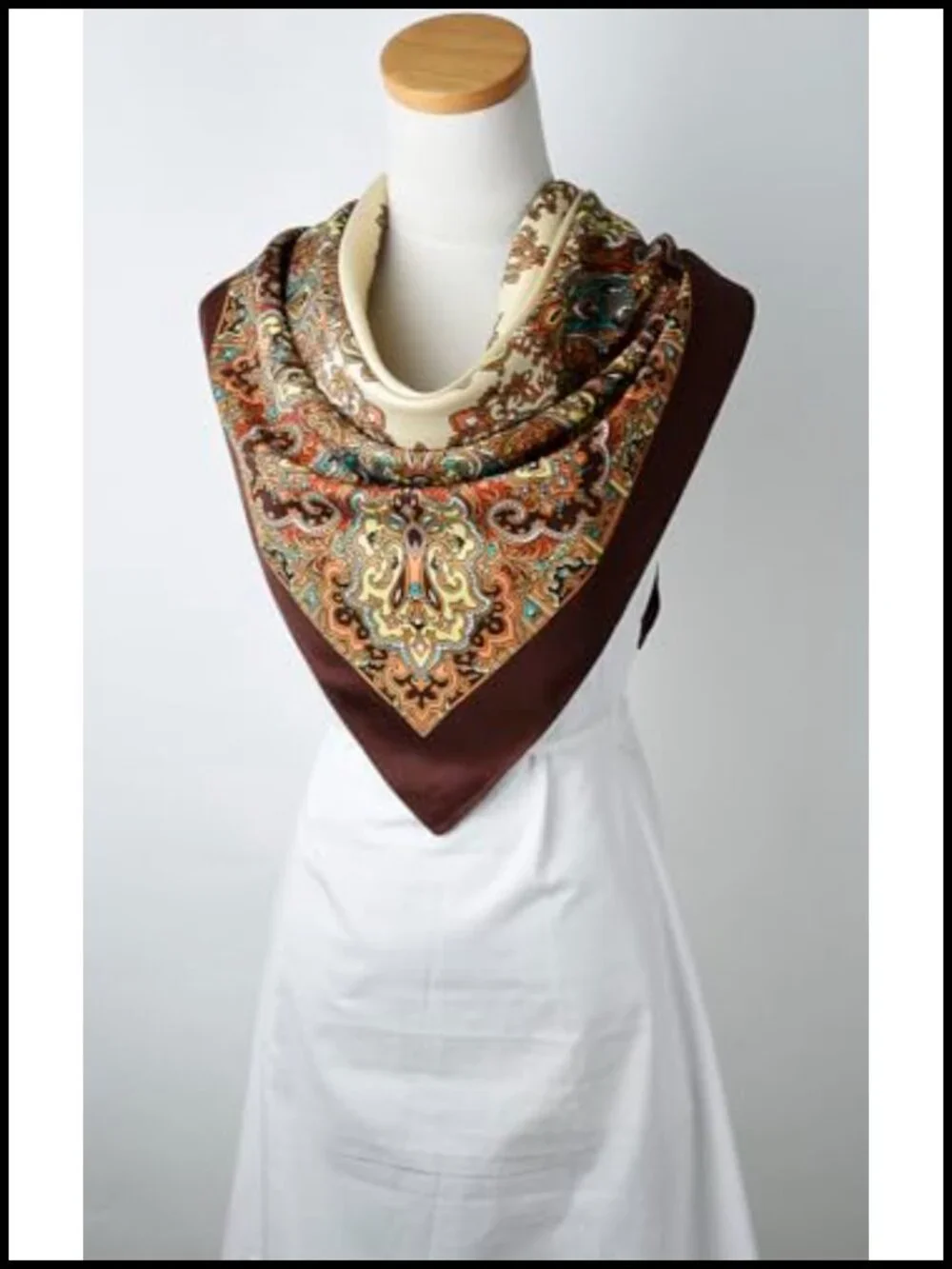 Oversized Satin Square Scarf 40x40, Silk-Feel Polyester Fashion Scarf, Hair